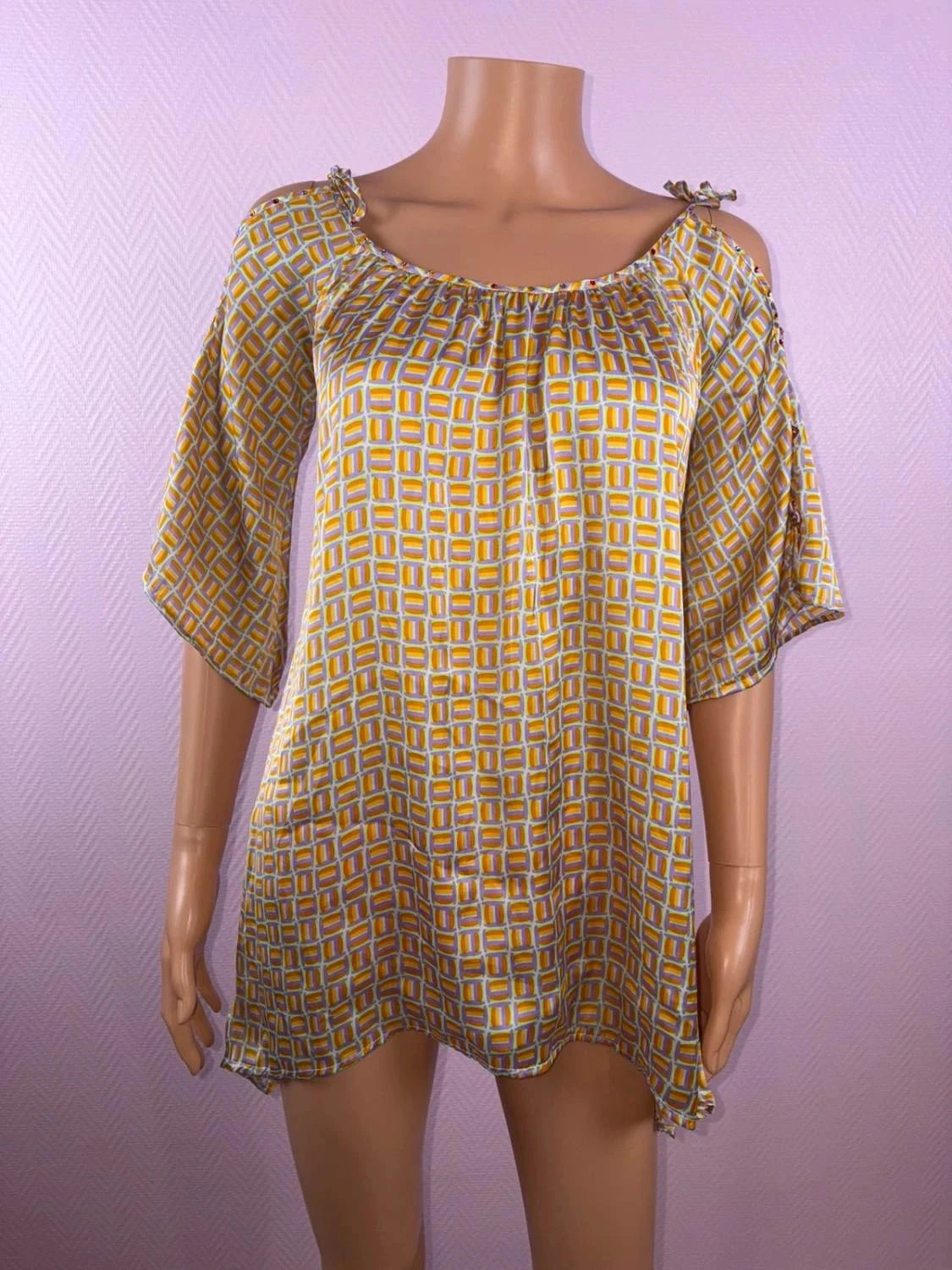 Blouse femme été légère taille 36 à strass